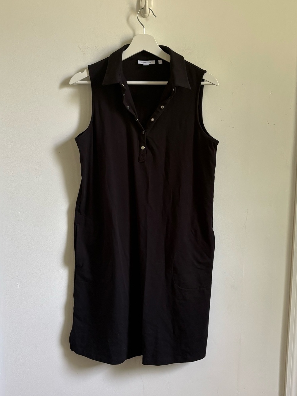 Chico's Sleeveless Black Polo Dress sz 1 Medium